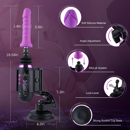 Міні секс-машина Hismith Mini Capsule Sex-Machine with Strong Suction Cup, потужна, перезаряджувана №5