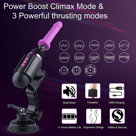 Міні секс-машина Hismith Mini Capsule Sex-Machine with Strong Suction Cup, потужна, перезаряджувана №3