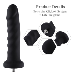 Силіконовий фалоімітатор для секс-машин Hismith 7.1? Anal Dildo Black, система KlicLok - - фото №2