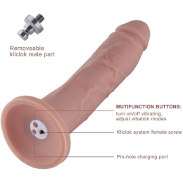 Фалоімітатор 10.2? з вібрацією для секс-машин Hismith Silicone Dildo with Vibe, KlicLok, пульт ДК - - фото №2