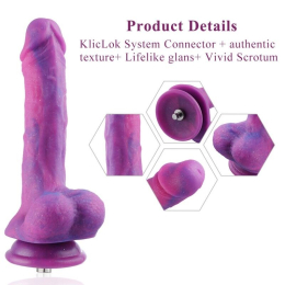 Фалоімітатор 8.2? з вібрацією для секс-машин Hismith Purple Silicone Dildo with Vibe, KlicLok - - фото №7