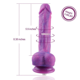 Фалоімітатор 8.2? з вібрацією для секс-машин Hismith Purple Silicone Dildo with Vibe, KlicLok - - фото №3