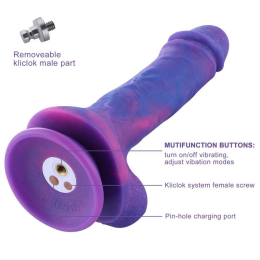 Фалоімітатор 8.2? з вібрацією для секс-машин Hismith Purple Silicone Dildo with Vibe, KlicLok - - фото №4