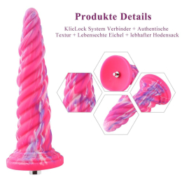 Фантазійний фалоімітатор 10.12? для секс-машин Hismith Silicone Dildo rose Monster Series, KlicLok - - фото №2