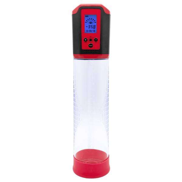 Автоматична вакуумна помпа Men Powerup Passion Pump Red, LED-табло, перезаряджувана, 8 режимів - фото