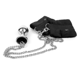 Наручники з металевою анальною пробкою Art of Sex Handcuffs with Metal Anal Plug size M Black - - фото №2
