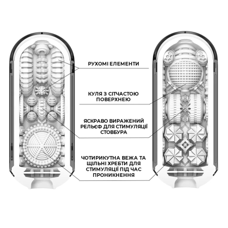 Мастурбатор Tenga Flip Zero Gravity Back, змінна інтенсивність стимуляції, розкладний - фото №3