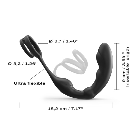 Масажер простати Dorcel P-Ring з ерекційним кільцем та пультом ДК - фото №4