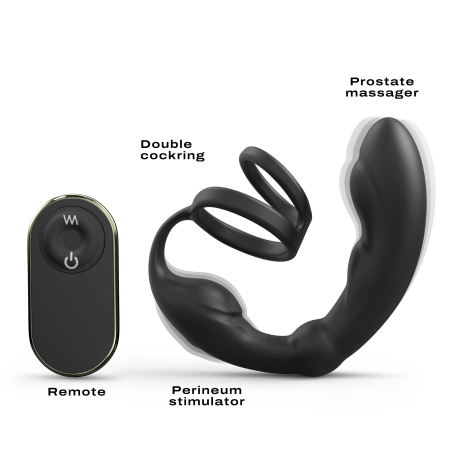 Масажер простати Dorcel P-Ring з ерекційним кільцем та пультом ДК - фото