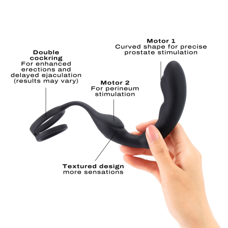 Масажер простати Dorcel P-Ring з ерекційним кільцем та пультом ДК - фото №2