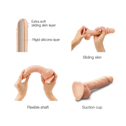 Реалістичний фалоімітатор Strap-On-Me Sliding Skin Realistic Dildo Vanille S, ефект рухливої шкіри - - фото №3