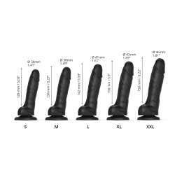 Реалістичний фалоімітатор Strap-On-Me Sliding Skin Realistic Dildo Black S, ефект рухливої шкіри - - фото №4