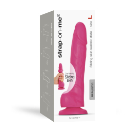 Реалістичний фалоімітатор Strap-On-Me Sliding Skin Realistic Dildo Fuchsia L, ефект рухливої шкіри - - фото №7