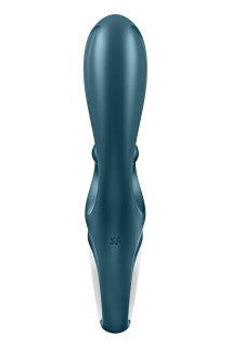 Смарт вібратор-кролик Satisfyer Hug Me Bluegrey, 2 мотори, діаметр 4,2см, широка кліторальна частина - №6
