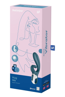 Смарт вібратор-кролик Satisfyer Hug Me Bluegrey, 2 мотори, діаметр 4,2см, широка кліторальна частина - №7