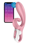 Смарт вібратор-кролик Satisfyer Hug Me Pink, 2 мотори, діаметр 4,2см, широка кліторальна частина - фото №1