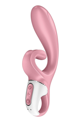 Смарт вібратор-кролик Satisfyer Hug Me Pink, 2 мотори, діаметр 4,2см, широка кліторальна частина №2