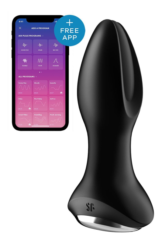 Анальна смарт-вібропробка із перлинним масажем Satisfyer Rotator Plug 2+ Black - фото