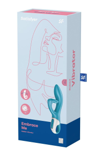 Вібратор-кролик із потрійним відростком Satisfyer Embrace me Turquoise, 2 мотори, діаметр 3,6 см - - фото №7