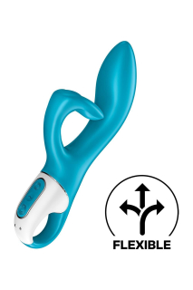 Вібратор-кролик із потрійним відростком Satisfyer Embrace me Turquoise, 2 мотори, діаметр 3,6 см - - фото №3