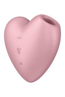 Вакуумний стимулятор-серце з вібрацією Satisfyer Cutie Heart Light Red - фото