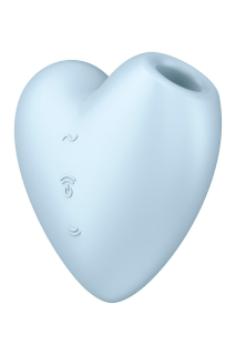 Вакуумний стимулятор-серце з вібрацією Satisfyer Cutie Heart Blue - фото