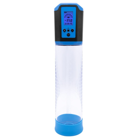 Автоматична вакуумна помпа Men Powerup Passion Pump Blue, LED-табло, перезаряджувана, 8 режимів - фото