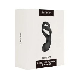 Подвійне ерекційне кільце Svakom Benedict Black зі стимуляцією промежини - - фото №7