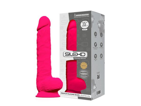 Фалоімітатор SilexD Kingston Pink (MODEL 15in), двошаровий, силікон+Silexpan, діаметр 7 см - фото №2