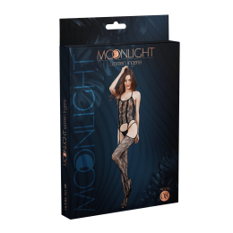 Бодістокінг з доступом Moonlight Model 08 XS-L Black, імітація корсета та панчіх на підв’язках - - фото №3