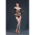 Сітчасте боді зі стразами Moonlight Model 09 XS-L Black, відкриті плечі - фото