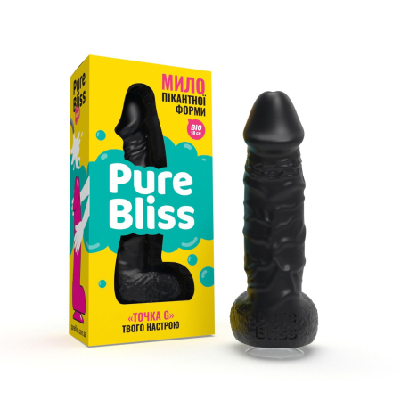 Крафтове мило-член із присоскою Pure Bliss BIG Black, натуральне - фото №2