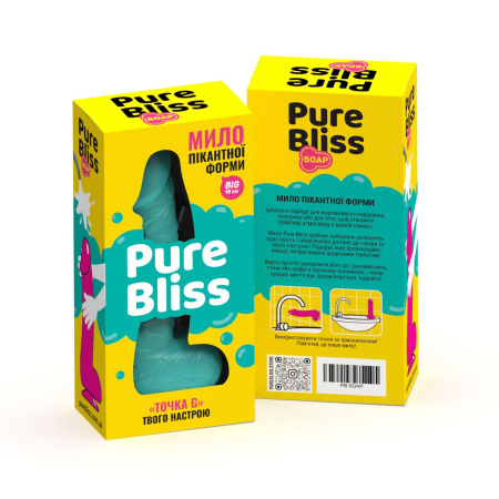 Крафтове мило-член із присоскою Pure Bliss BIG Turquoise, натуральне №7