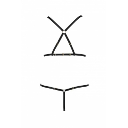 Комплект білизни зі стреп Passion Exclusive ARMANDA SET XXL/XXXL, black - - фото №6