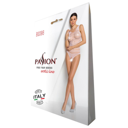 Бодістокінг з доступом Passion BS086 black, вертикальна сітка, виріз на спинці - - фото №6