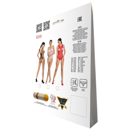 Бодістокінг з доступом Passion BS086 red, вертикальна сітка, виріз на спинці - - фото №5