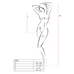 Бодістокінг у велику сітку Passion BS087 red, відкрита спина, халтер, з доступом - - фото №5