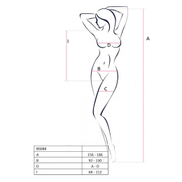 Бодістокінг з декольте Passion BS088 white, імітація корсетної шнурівки - - фото №5