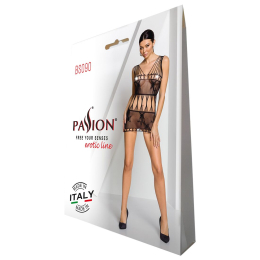 Бодістокінг мінісукня з метеликами Passion BS090 One Size black - - фото №8