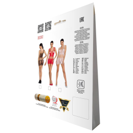 Бодістокінг мінісукня з метеликами Passion BS090 One Size white - №7