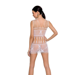 Бодістокінг мінісукня з метеликами Passion BS090 One Size white - №2