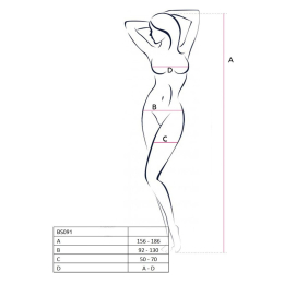 Бодістокінг у дуже велику сітку Passion BS091 black, з доступом - - фото №5