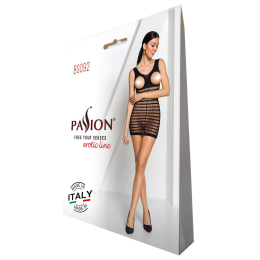 Бодістокінг-сукня з відкритими грудями Passion BS092 black - - фото №6