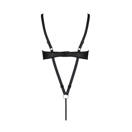 Боді з екошкіри Passion CELINE BODY S/M, black, з доступом, відкритий - фото №6