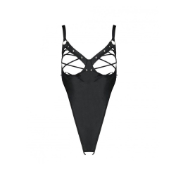 Боді з екошкіри Passion CELINE BODY XXL/XXXL, black, з доступом, відкритий - - фото №5