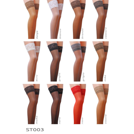 Панчохи Passion ST003 3/4 beige, класичні, на ажурній силіконовій резинці - фото №3