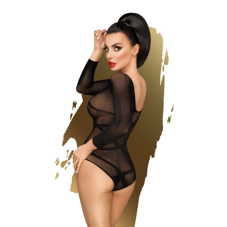 Боді Penthouse High On Love XL Black, глибокий виріз на спині, імітація стреп - фото №2