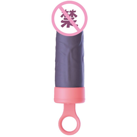 Вібратор CuteVibe Teddy Pink (Black Dildo), реалістичний вібратор під виглядом морозива №3
