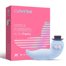Вакуумний вібратор CuteVibe Franky Blue - - фото №5