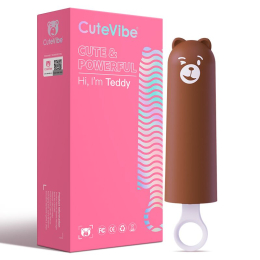 Вібратор CuteVibe Teddy Brown (Pink Dildo), реалістичний вібратор під виглядом морозива - - фото №5